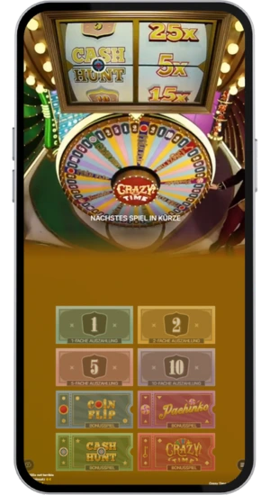 Regarder la roue Crazy Time